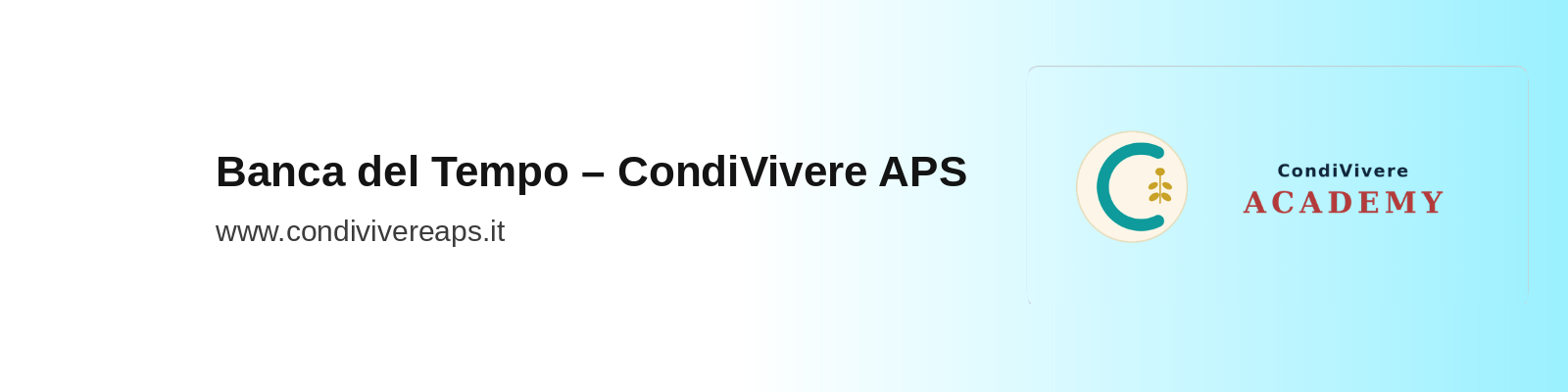 Banca del Tempo – CondiVivere APS